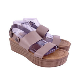 Blowfish Malibu Mushroom Lola Platform Casual Sandal Slingback Beige Women's 10